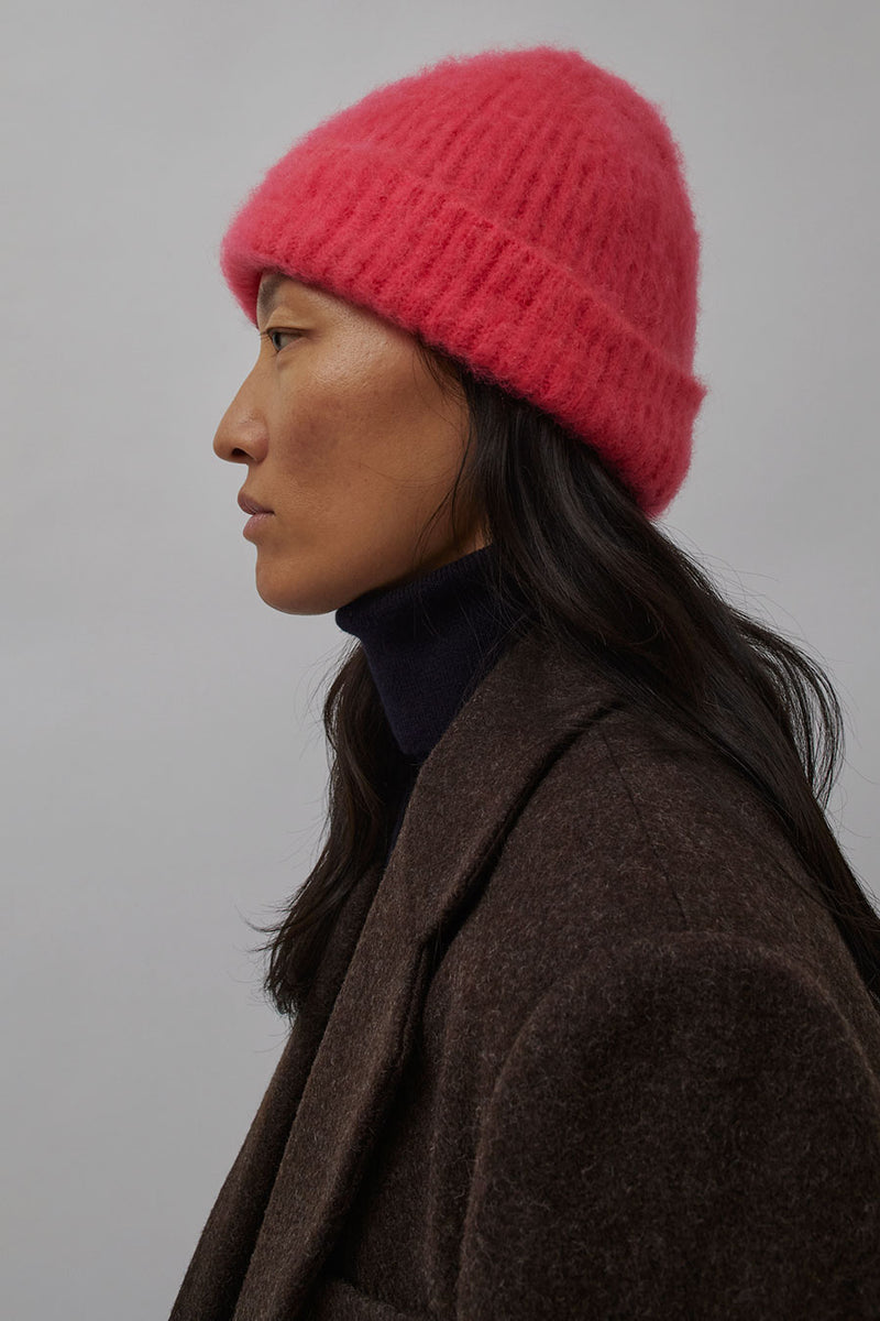 Exquisite J Mohair Beanie in Pink