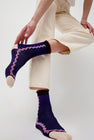 Exquisite J Jacquard Circles Socks in Mocha