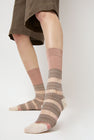 Exquisite J Open Work Stripe Socks in Blush