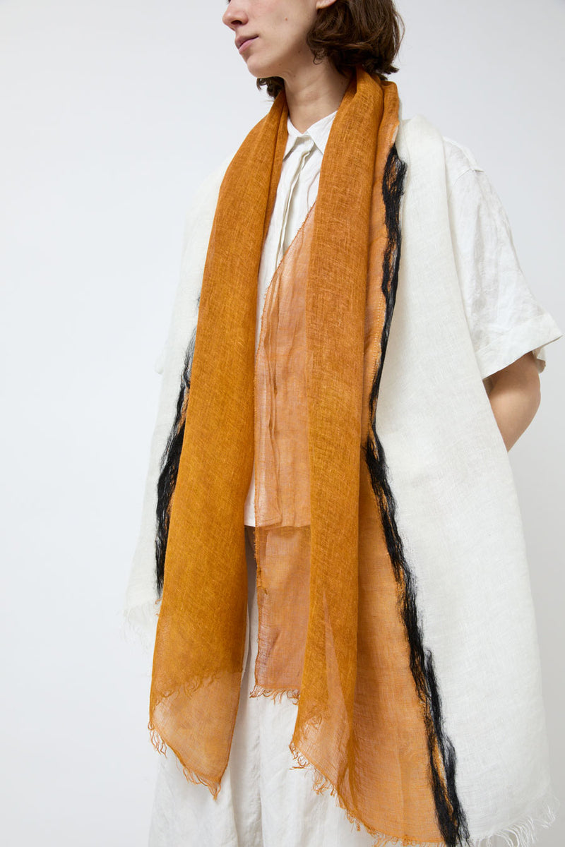 Exquisite J Painted Scarf in Cream and Tobacco