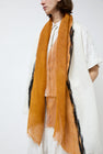 Exquisite J Painted Scarf in Cream and Tobacco