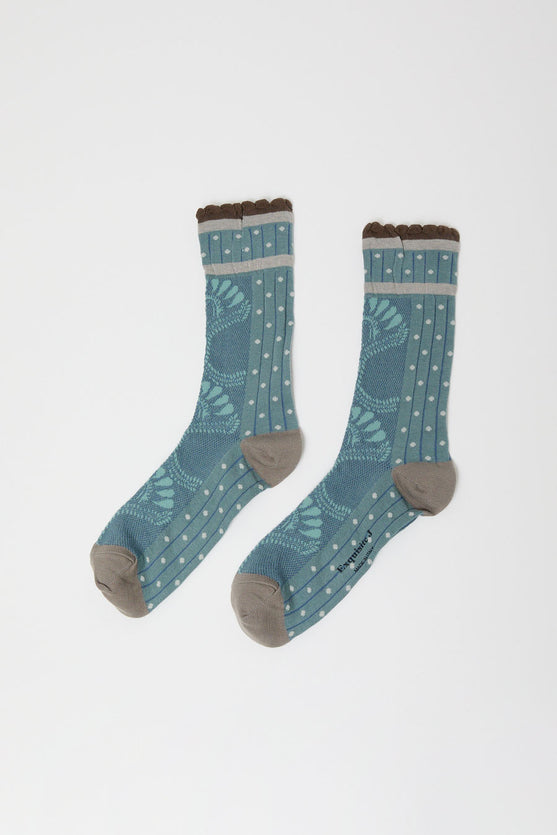 Exquisite J Paolina Jacquard Socks in Grey