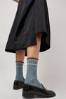 Exquisite J Paolina Jacquard Socks in Grey