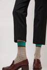 Exquisite J Plaid Socks in Cream