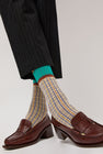 Exquisite J Plaid Socks in Cream