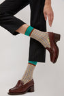 Exquisite J Plaid Socks in Cream