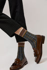 Exquisite J Plaid Socks in Navy