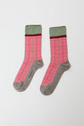 Exquisite J Plaid Socks in Pink