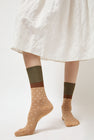 Exquisite J Polka Dot Socks in Mocha