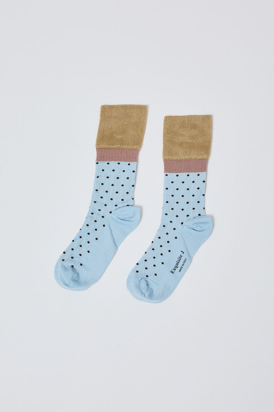 Exquisite J Polka Dot Socks in Sky