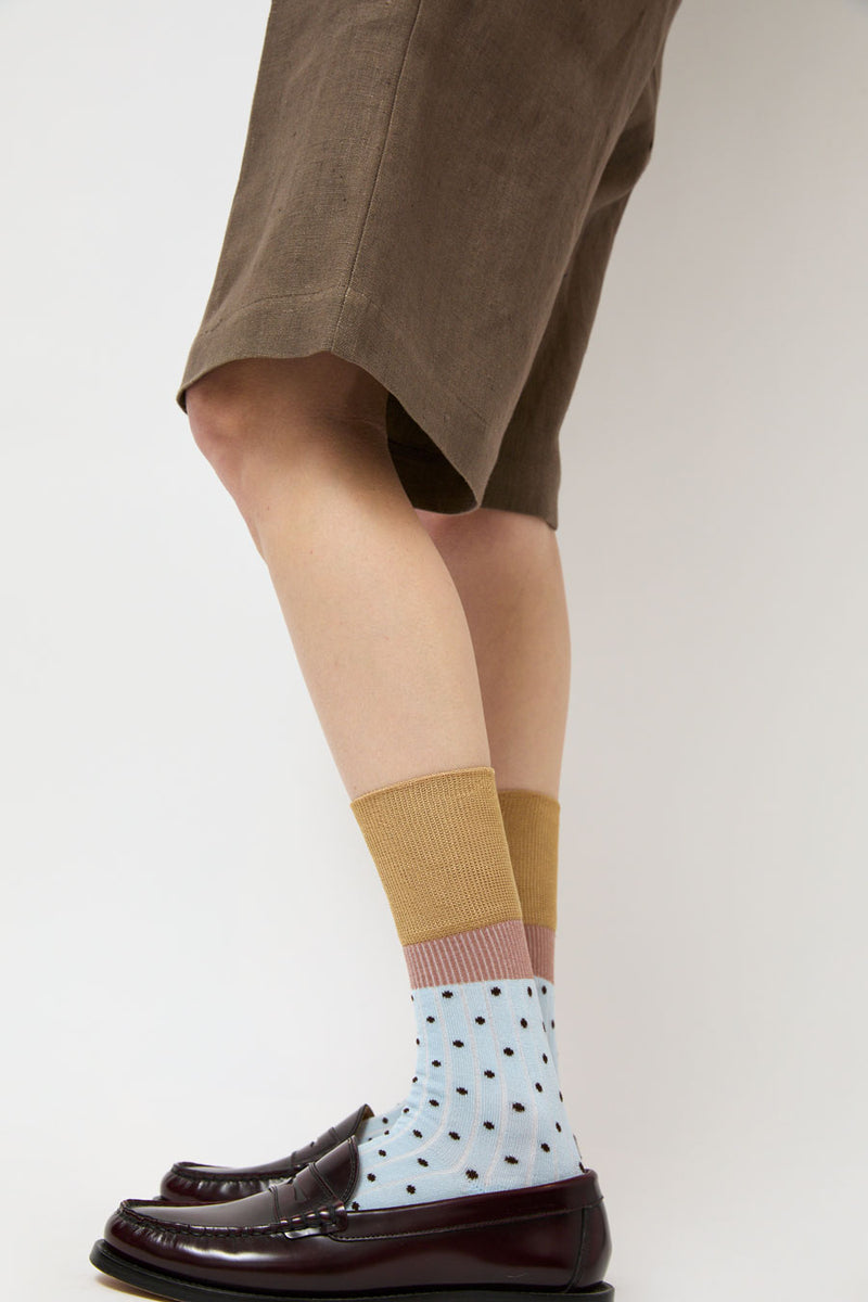 Exquisite J Polka Dot Socks in Sky