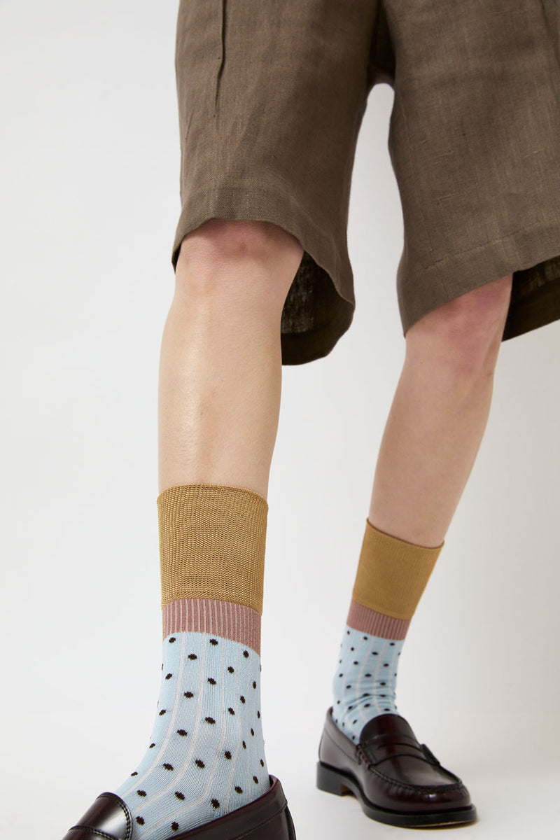 Exquisite J Polka Dot Socks in Sky