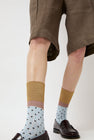 Exquisite J Polka Dot Socks in Sky