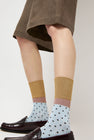 Exquisite J Polka Dot Socks in Sky