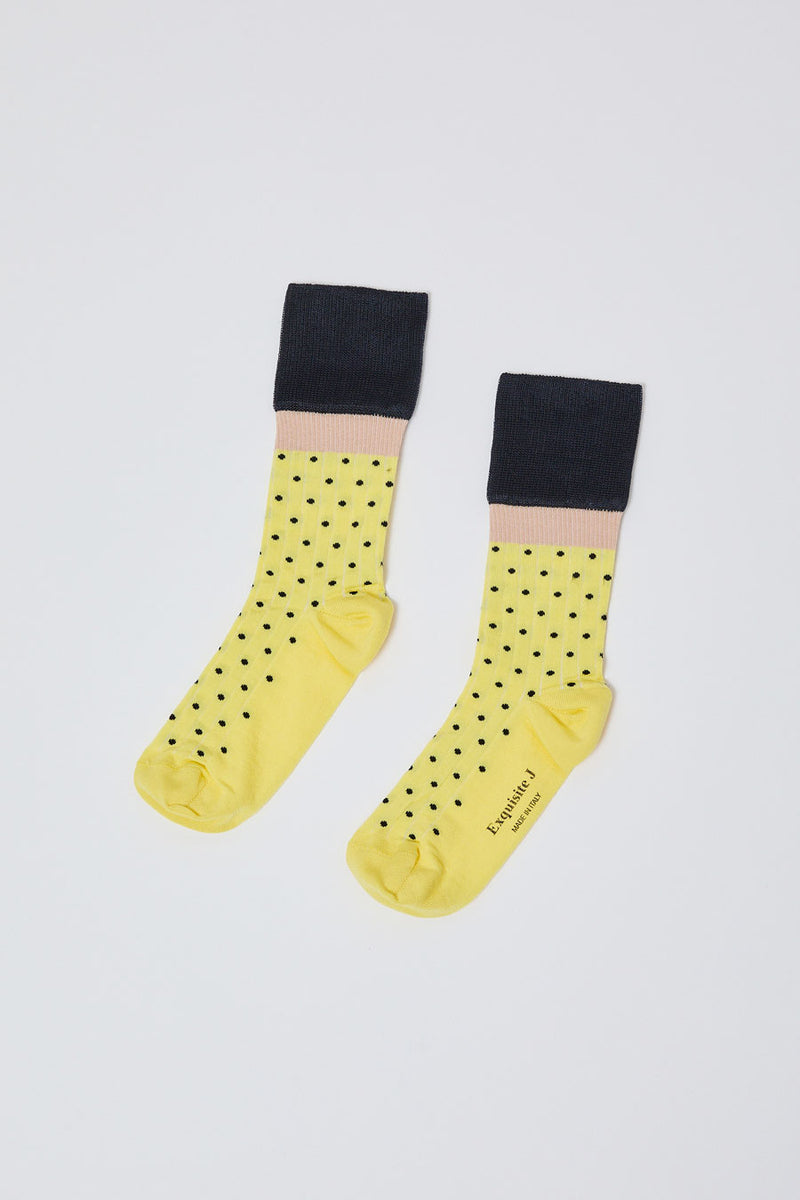 Exquisite J Polka Dot Socks in Yellow