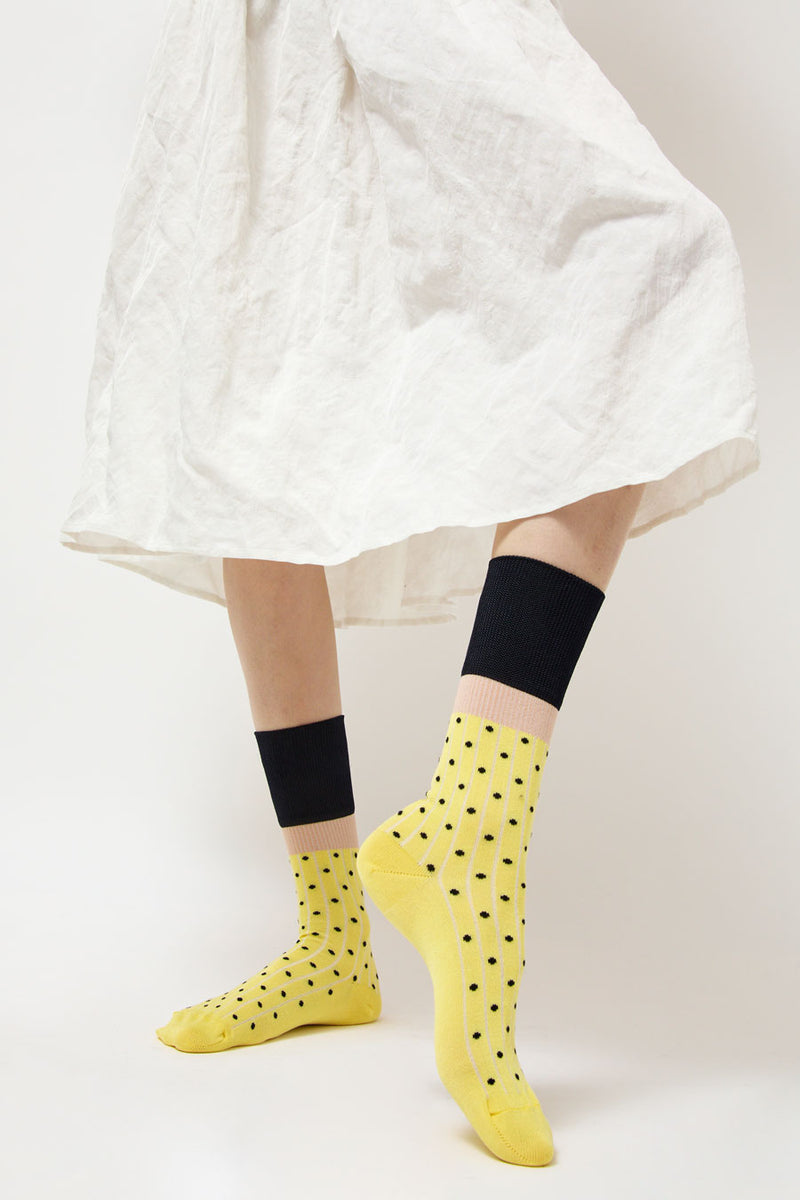 Exquisite J Polka Dot Socks in Yellow