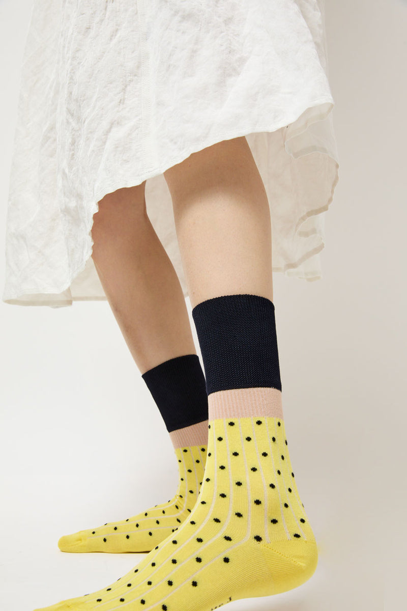 Exquisite J Polka Dot Socks in Yellow