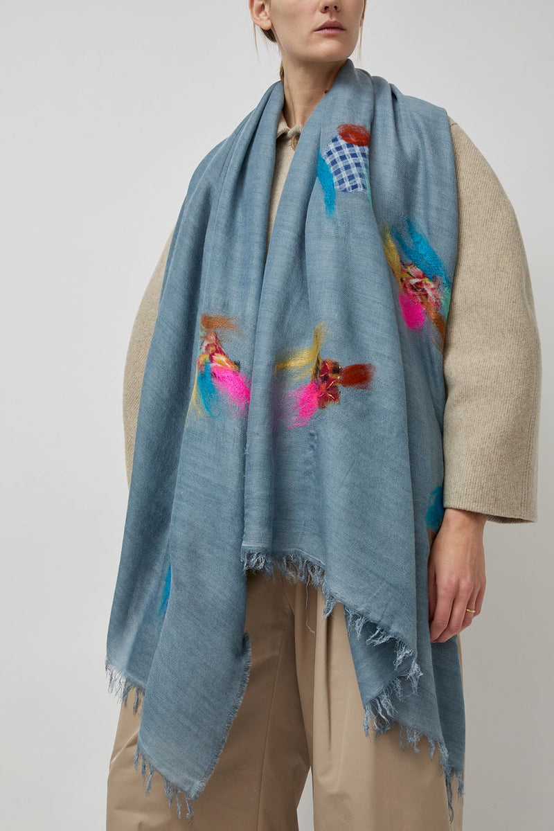 Exquisite J Scarf in Light Blue