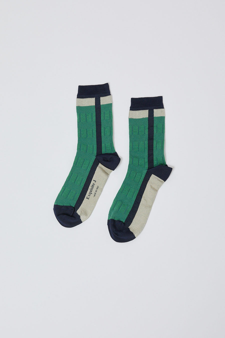 Exquisite J Short Colorblock Socks in Green