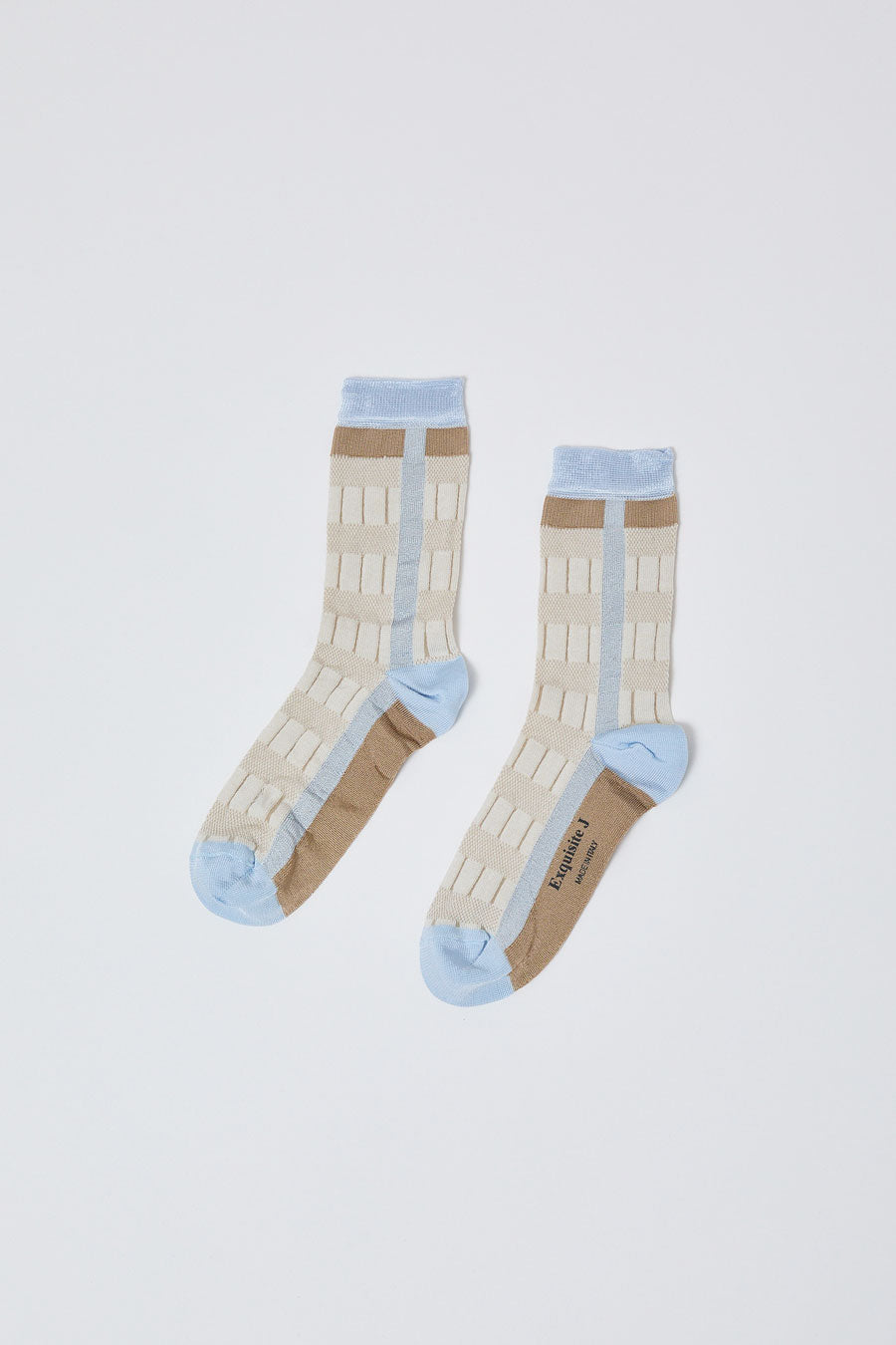 Exquisite J Short Colorblock Socks in Ice