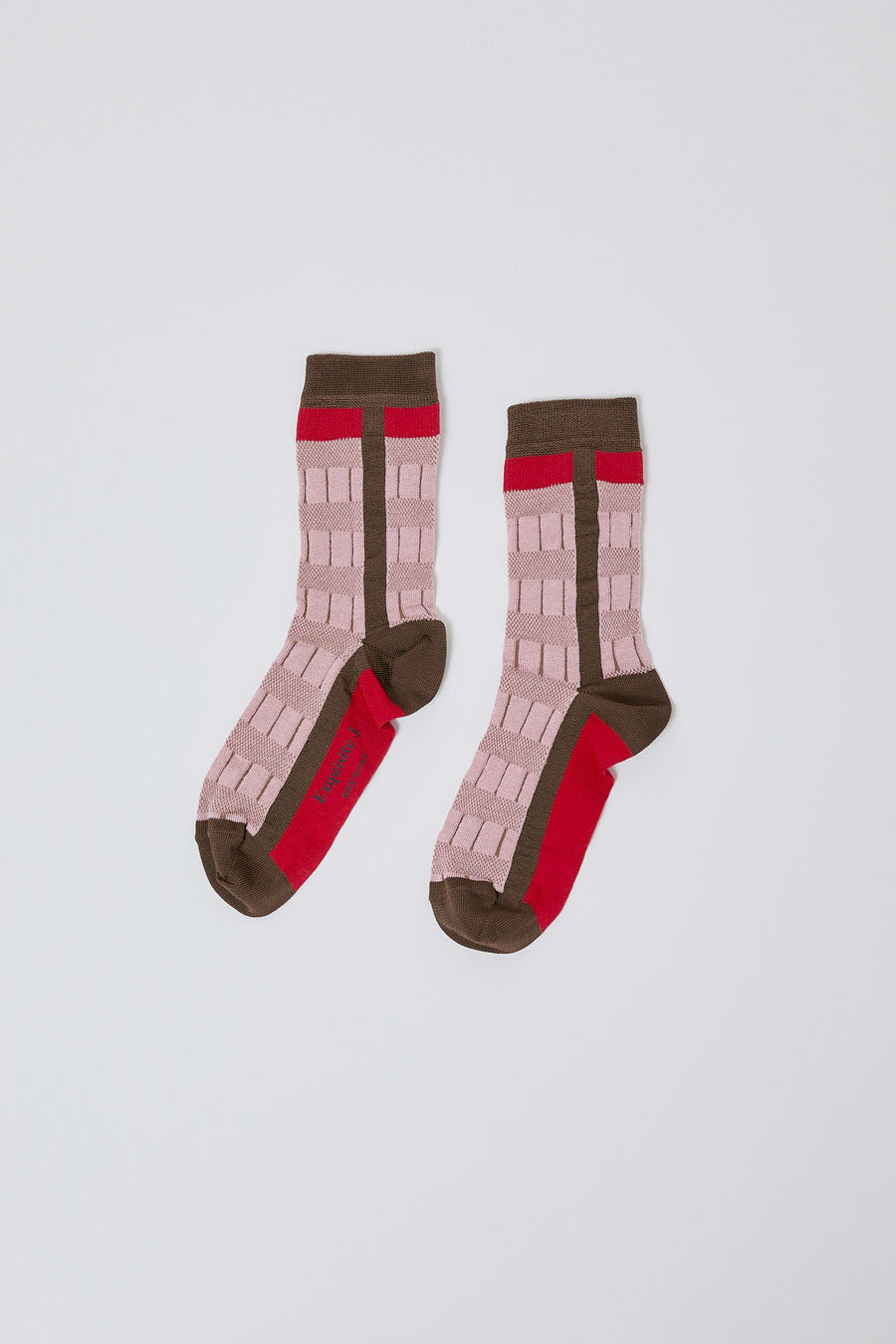 Exquisite J Short Colorblock Socks in Rose