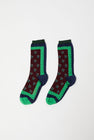 Exquisite J Short Cotton Micro Roses Socks in Bordeaux