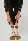 Exquisite J Short Cotton Micro Roses Socks in Cream