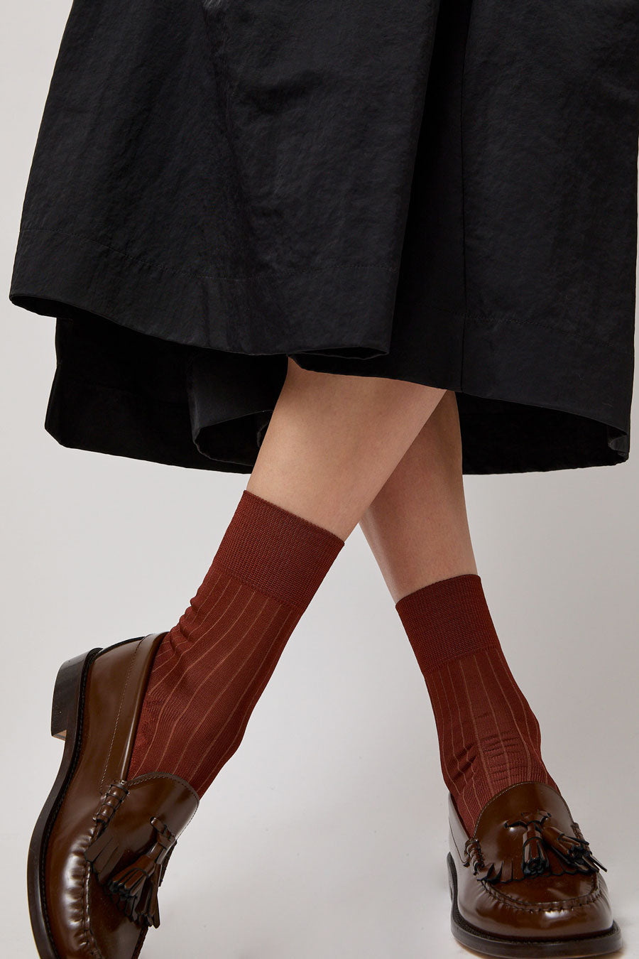 Exquisite J Short Cotton Viscose Socks in Brown