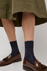 Exquisite J Short Cotton Viscose Socks in Navy