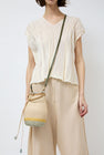 Exquisite J Small Laterna Hemp Basket Bag in Grey and Yellow