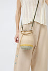 Exquisite J Small Laterna Hemp Basket Bag in Grey and Yellow