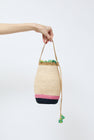 Exquisite J Small Laterna Hemp Basket Bag in Navy and Pink