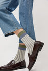 Exquisite J Stripe Socks in Grey