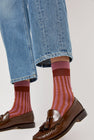 Exquisite J Stripe Socks in Rose