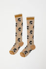 Exquisite J Tall Berries and Flower Socks in Beige