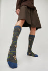 Exquisite J Tall Berries and Flower Socks in Midnight