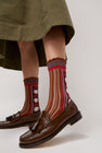 Exquisite J Tapestry Socks in Rust