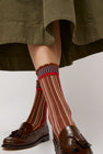 Exquisite J Tapestry Socks in Rust