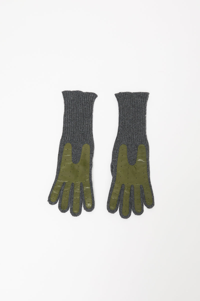 Exquisite J Gloves in Charcoal with Olive
