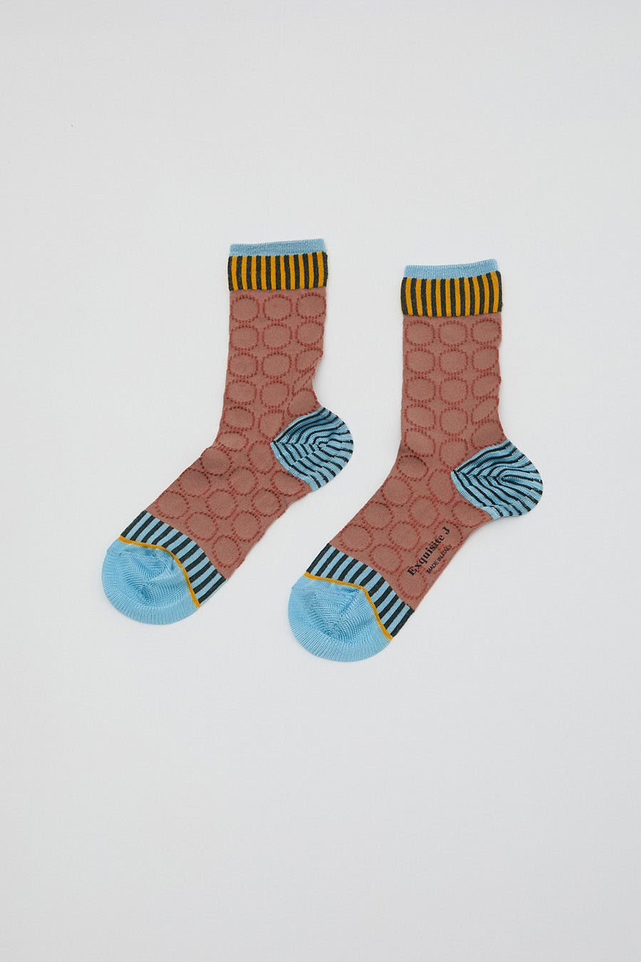 Exquisite J Jacquard Circles Socks in MochaExquisite J Jacquard Circles Socks in Mocha