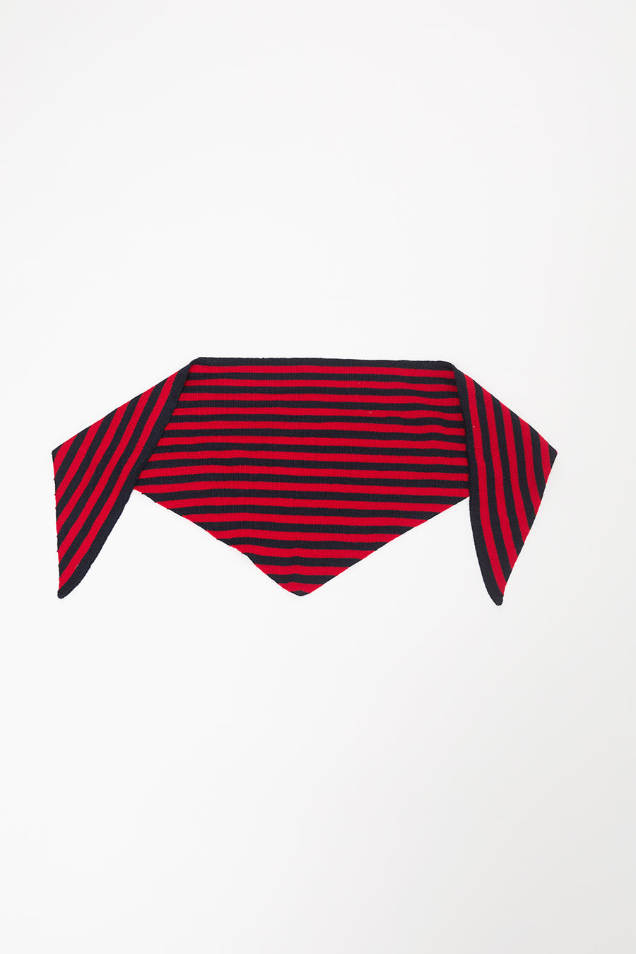 Exquisite J Wool Stripes Bandana in Navy and Red