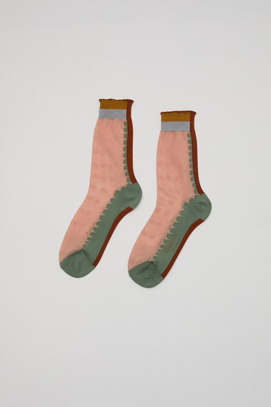 Exquisite J Sheer Dot Print Socks in Mocha