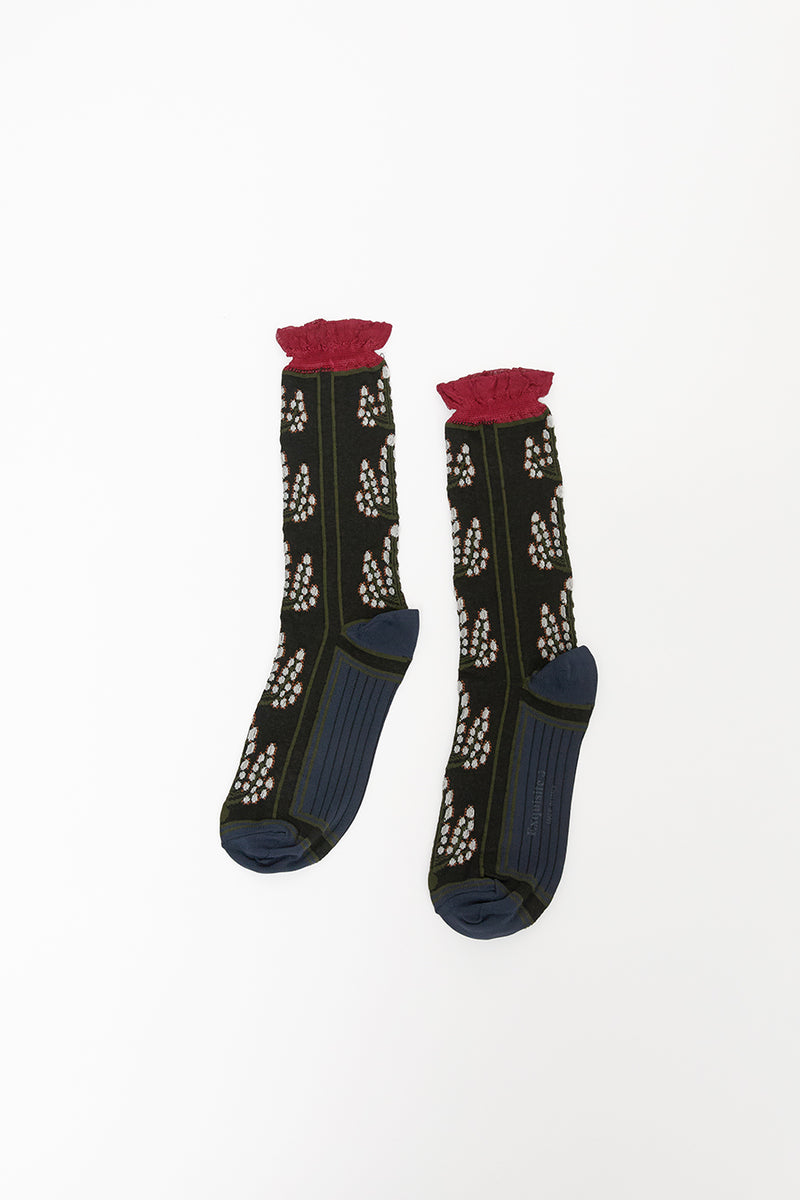 Exquisite J Mughetto Ramage Socks in Black