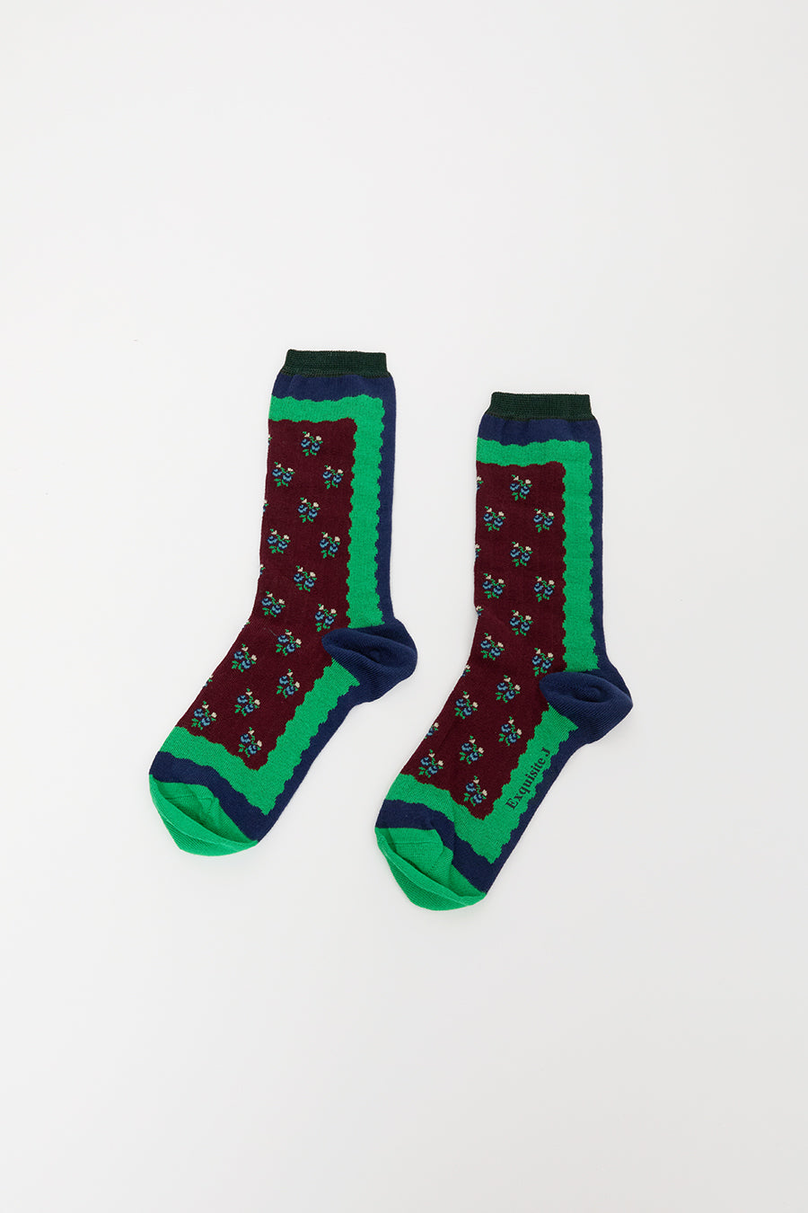 Exquisite J Onduline Socks in Bordeaux