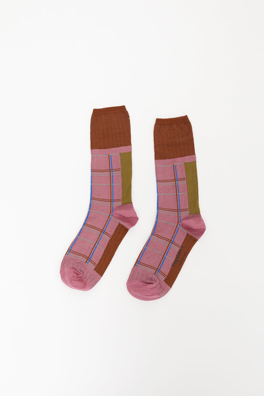 Exquisite J Short Tartan Socks in Pink