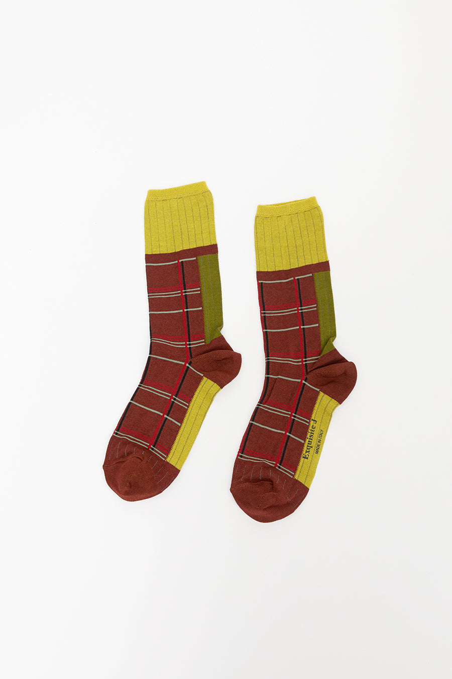 Exquisite J Short Tartan Socks in Rust