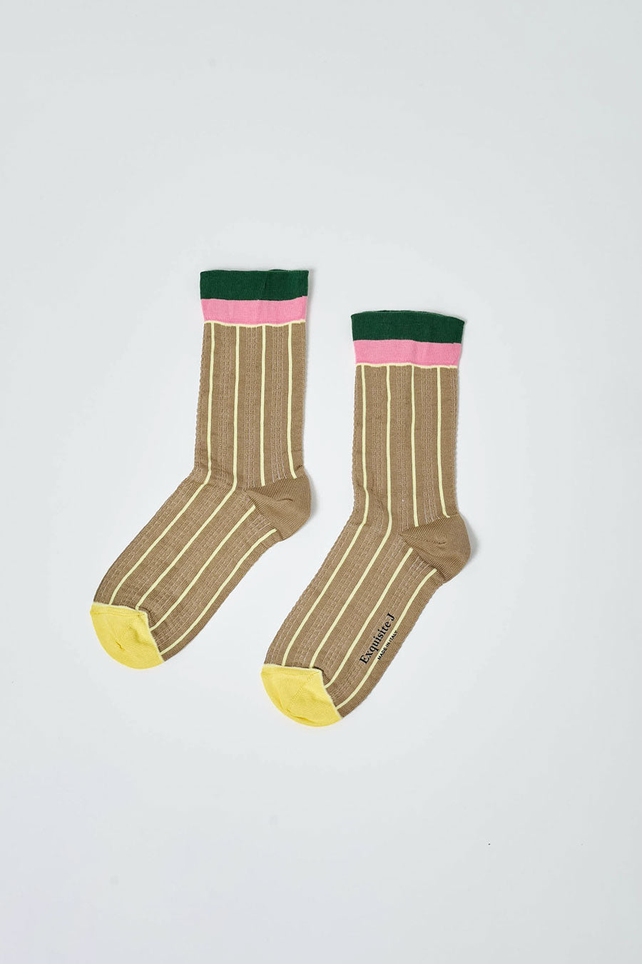 Exqusite J Pinstripe Socks in Bronze