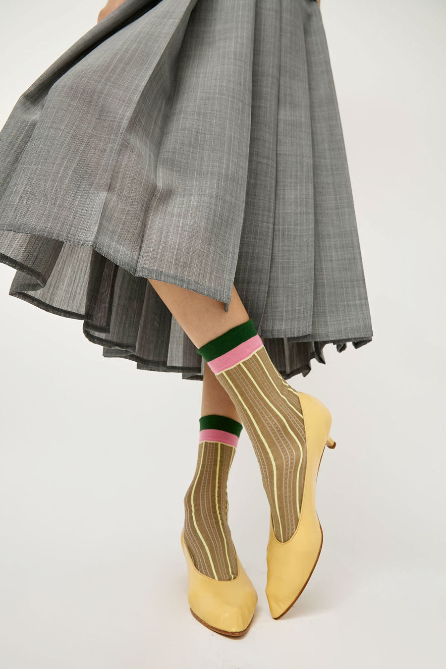 Exqusite J Pinstripe Socks in Bronze