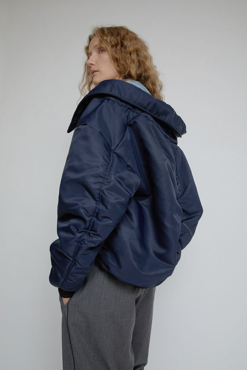 Façon Jacmin 2 in 1 Jacket Bomber in Dark Blue and Mid Blue