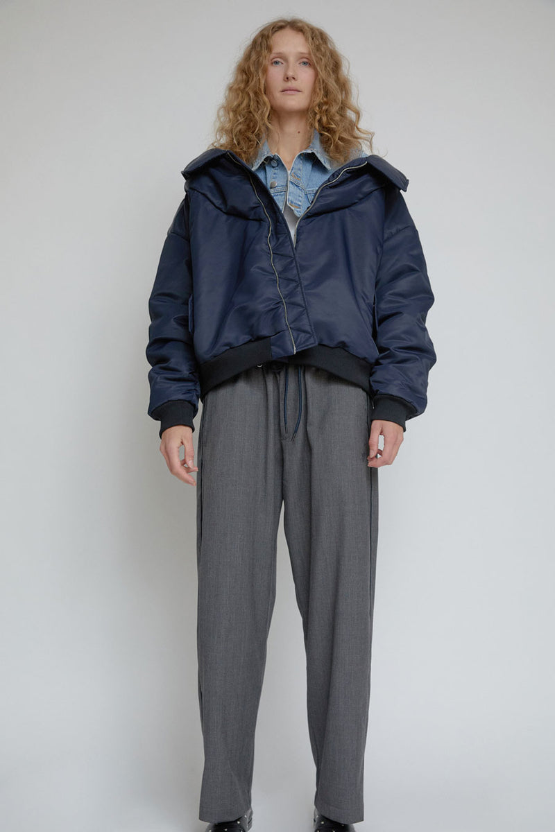 Façon Jacmin 2 in 1 Jacket Bomber in Dark Blue and Mid Blue
